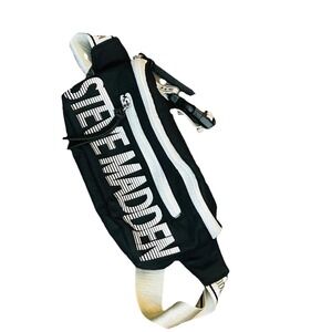 Steve Madden Black Nylon Logo Belt Bag Fanny Pack Zip Pouch Y2K Streetwear